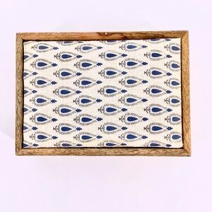 Wooden fabric top trinket box